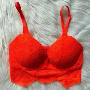 Victoria’s Secret PINK Lace Bralette Neon Orange XS